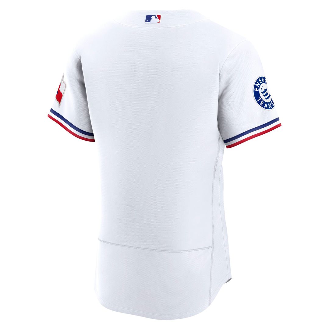 Texas Rangers Nike Home Sponsor Patch Authentic Jersey - White Team Jersey Sports Fan Apparel