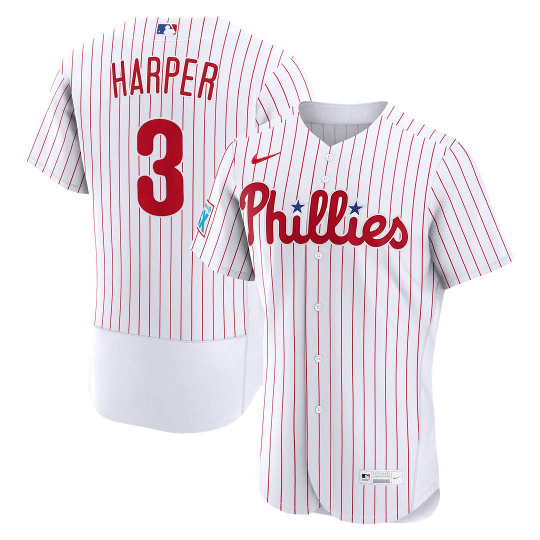 Philadelphia Phillies Bryce Harper Nike Alternate Authentic Sponsor Patch Jersey - Cream Team Jersey Sports Fan Apparel