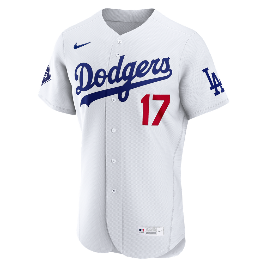 Los Angeles Dodgers Shohei Ohtani Nike Home Authentic Sponsor Patch Jersey - White Team Jersey Sports Fan Apparel