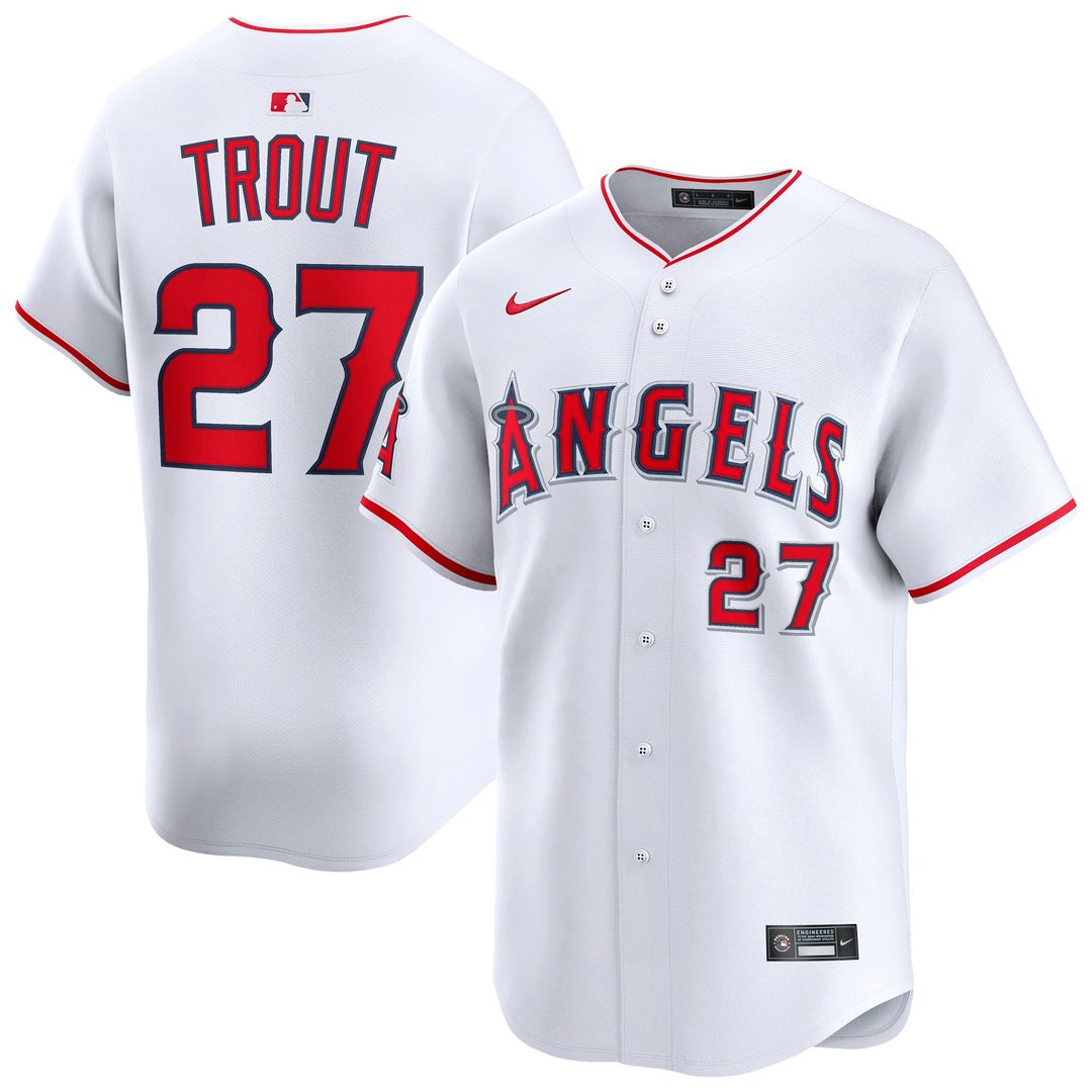 Los Angeles Angels Mike Trout Nike Home Limited Player Jersey - White Team Jersey Sports Fan Apparel