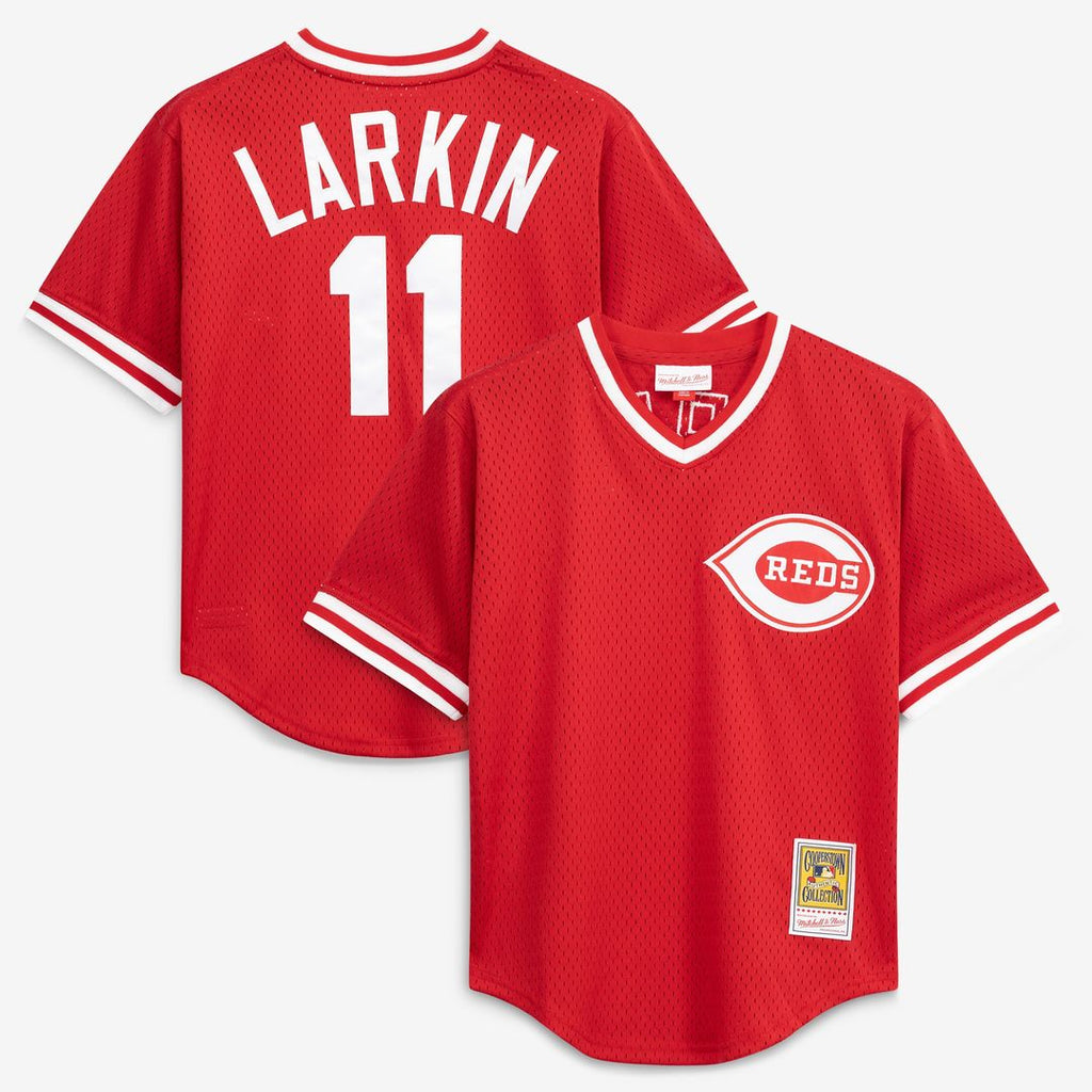 Cincinnati Reds Barry Larkin Mitchell & Ness Authentic Batting Practice Jersey - Red Team Jersey Sports Fan Apparel