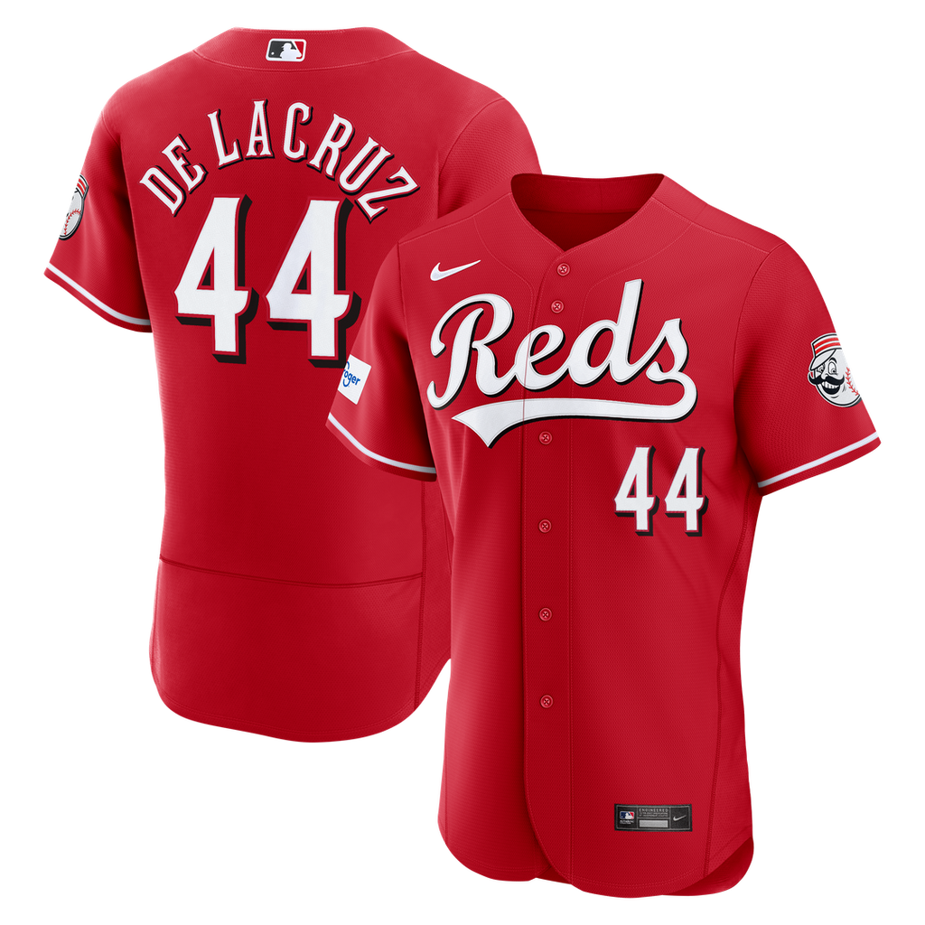 Cincinnati Reds Elly De La Cruz Nike Alternate Authentic Sponsor Patch Jersey - Red Team Jersey Sports Fan Apparel