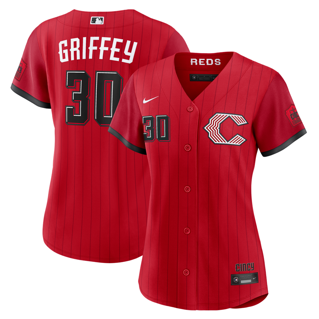 Cincinnati Reds Ken Griffey Jr. Nike Women's 2026 City Connect Stadium Jersey - Red Team Jersey Sports Fan Apparel