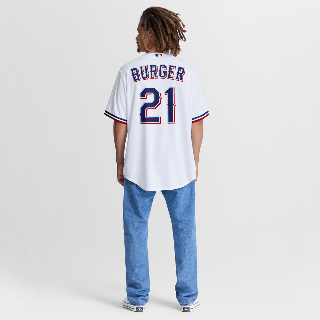 Texas Rangers Jake Burger Nike Home Replica Jersey - White Team Jersey Sports Fan Apparel