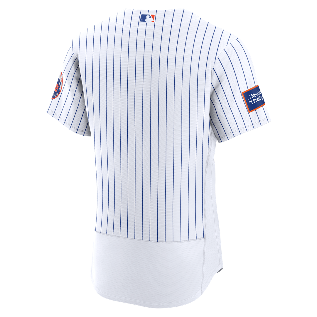 New York Mets Nike Home Sponsor Patch Authentic Jersey - White Team Jersey Sports Fan Apparel