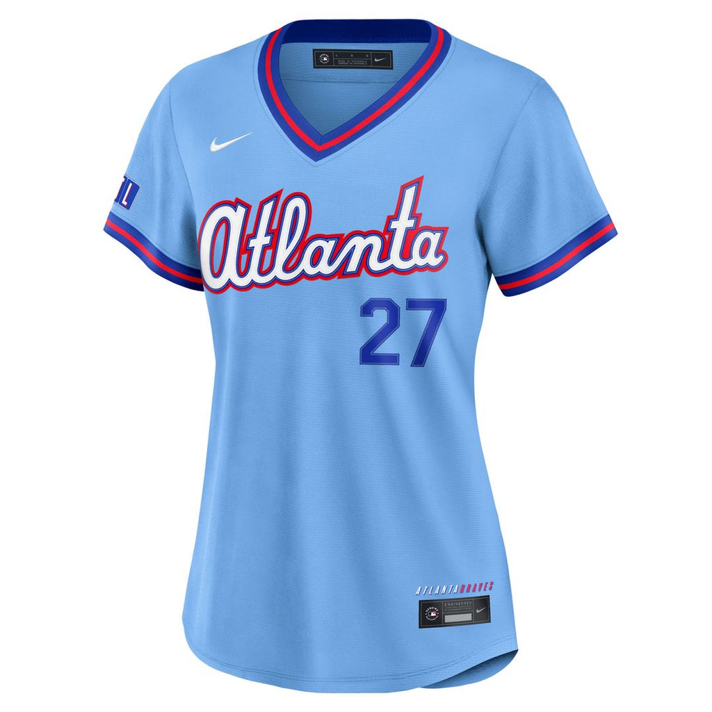 Atlanta Braves Austin Riley Nike Women's 2026 City Connect Stadium Jersey - Powder Blue Team Jersey Sports Fan Apparel