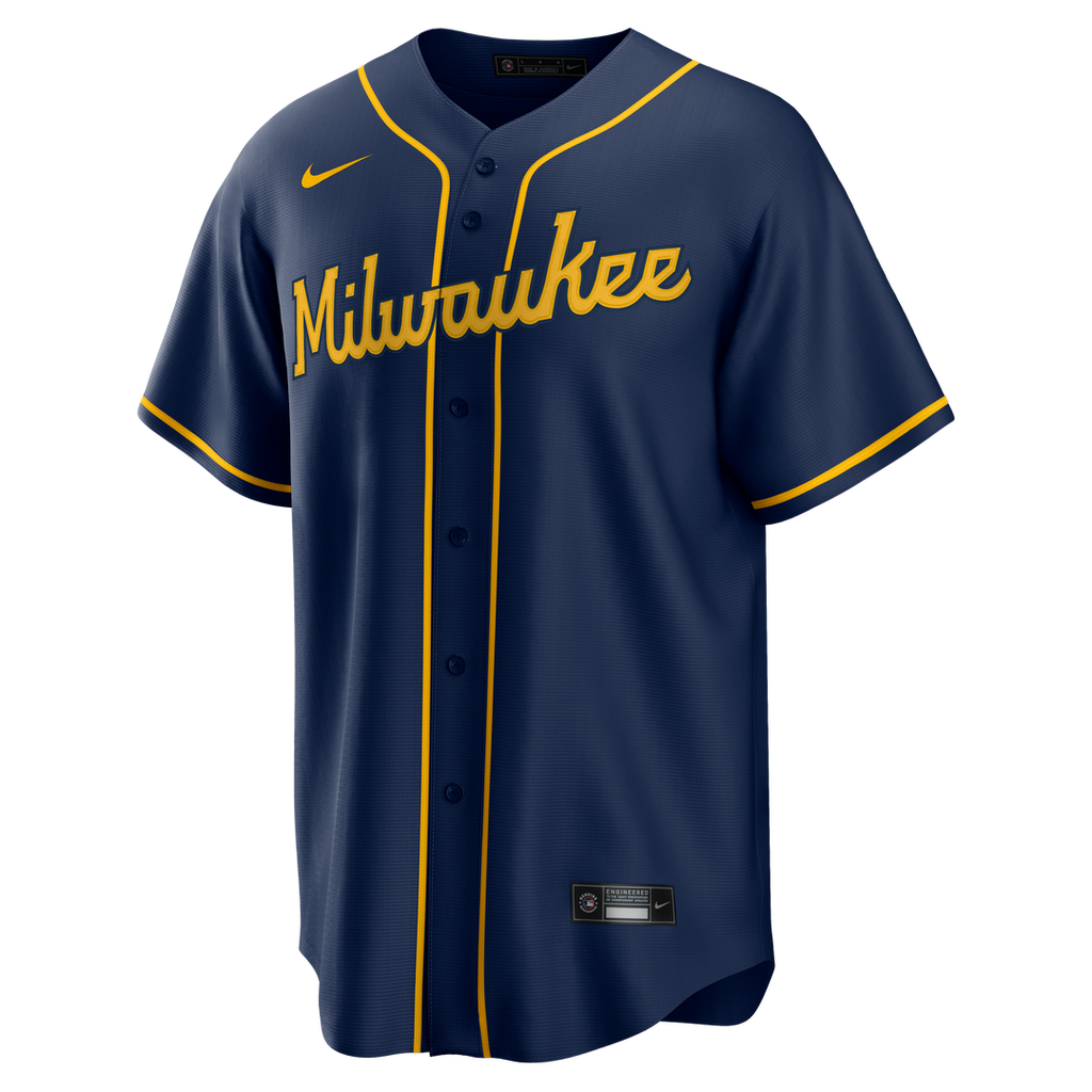 Milwaukee Brewers Nike Alternate Replica Team Jersey - Navy Team Jersey Sports Fan Apparel