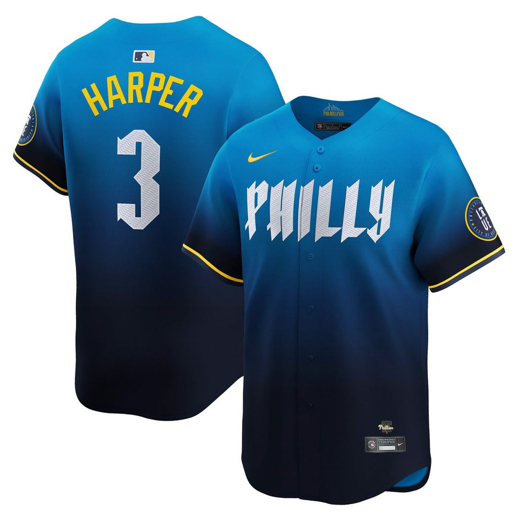 Philadelphia Phillies Bryce Harper Nike City Connect Limited Jersey - Blue Team Jersey Sports Fan Apparel