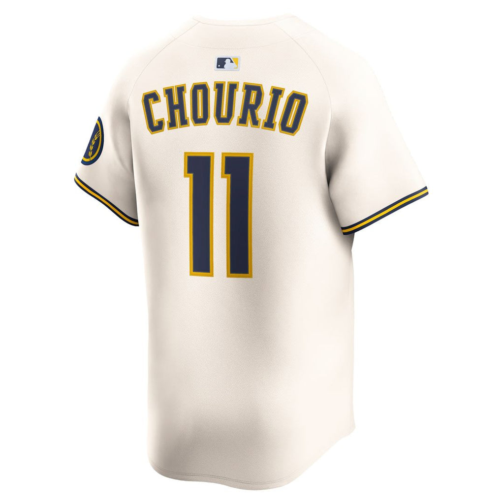 Milwaukee Brewers Jackson Chourio Nike Home Limited Jersey - Cream Team Jersey Sports Fan Apparel
