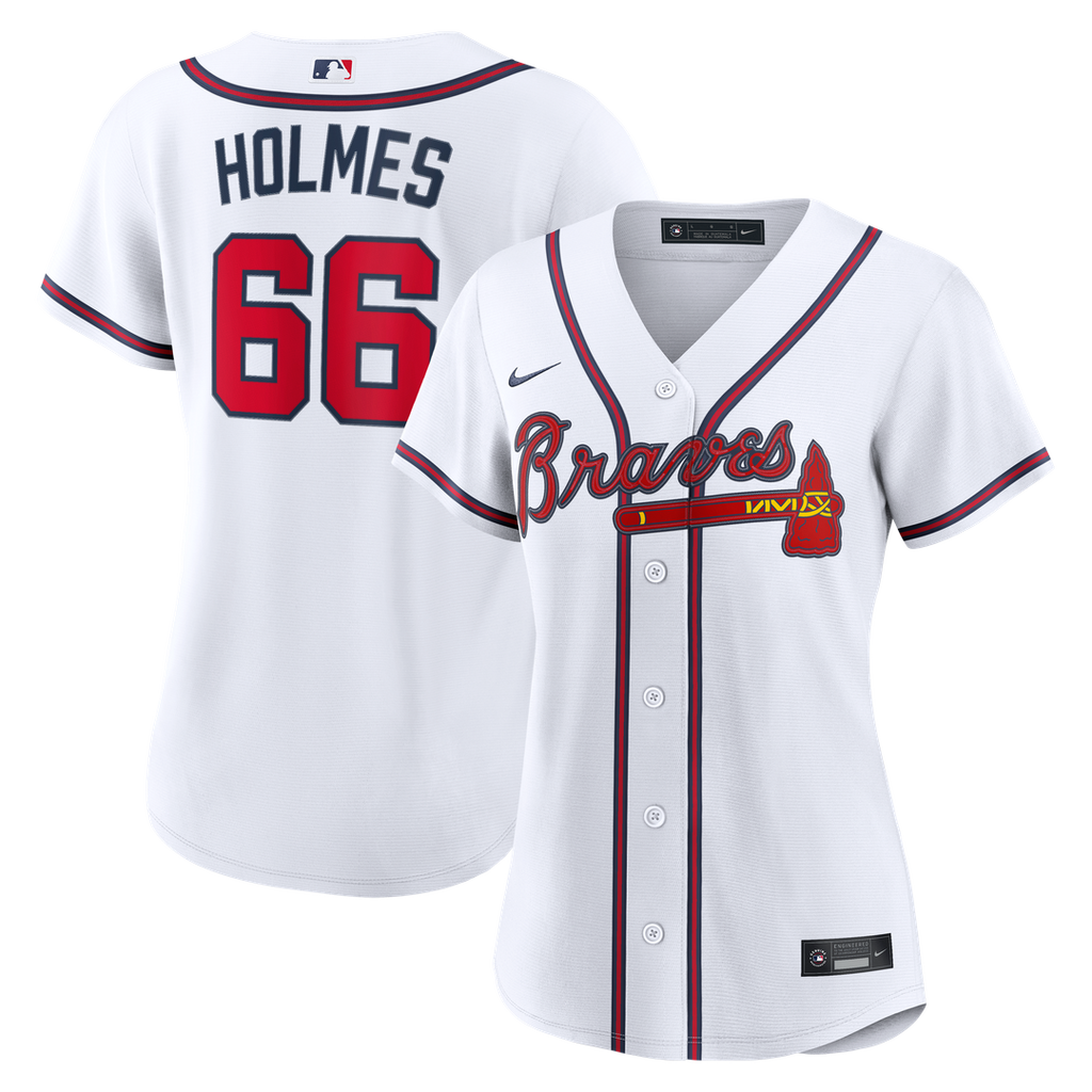 Atlanta Braves Grant Holmes Nike Women's Home Replica Jersey - White Team Jersey Sports Fan Apparel