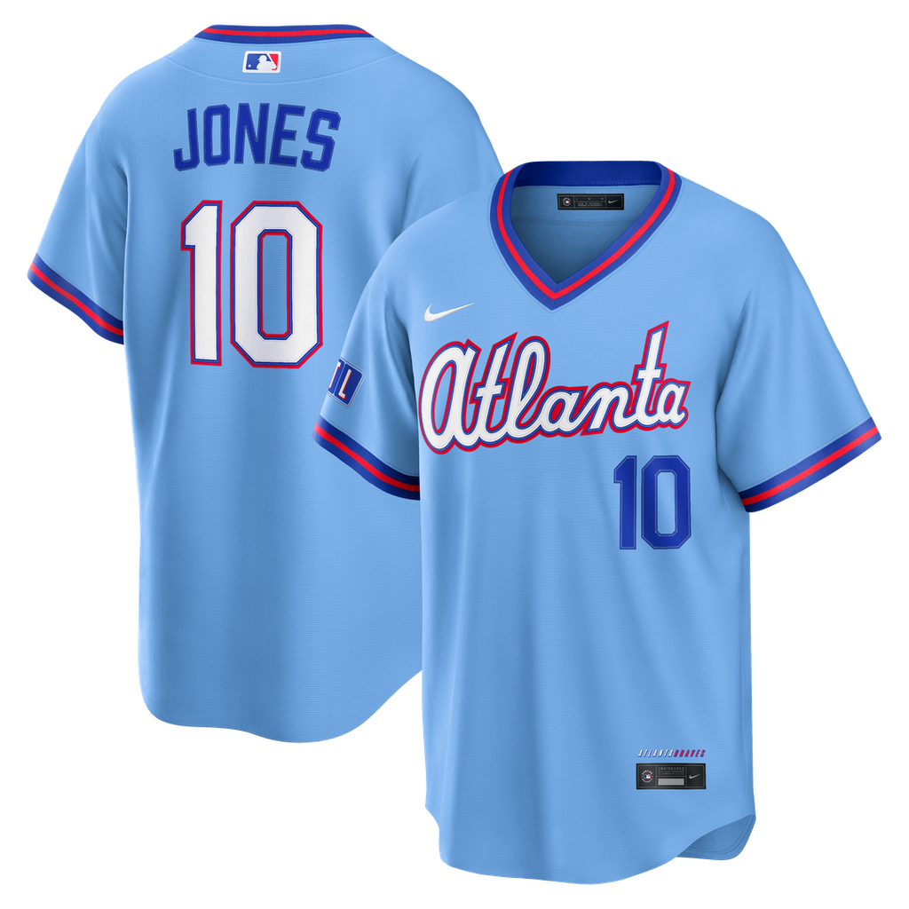 Atlanta Braves Chipper Jones Nike 2026 City Connect Stadium Jersey - Powder Blue Team Jersey Sports Fan Apparel