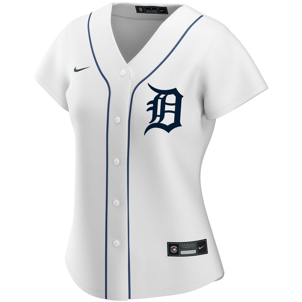 Detroit Tigers Nike Women's Home Replica Custom Jersey - White Team Jersey Sports Fan Apparel