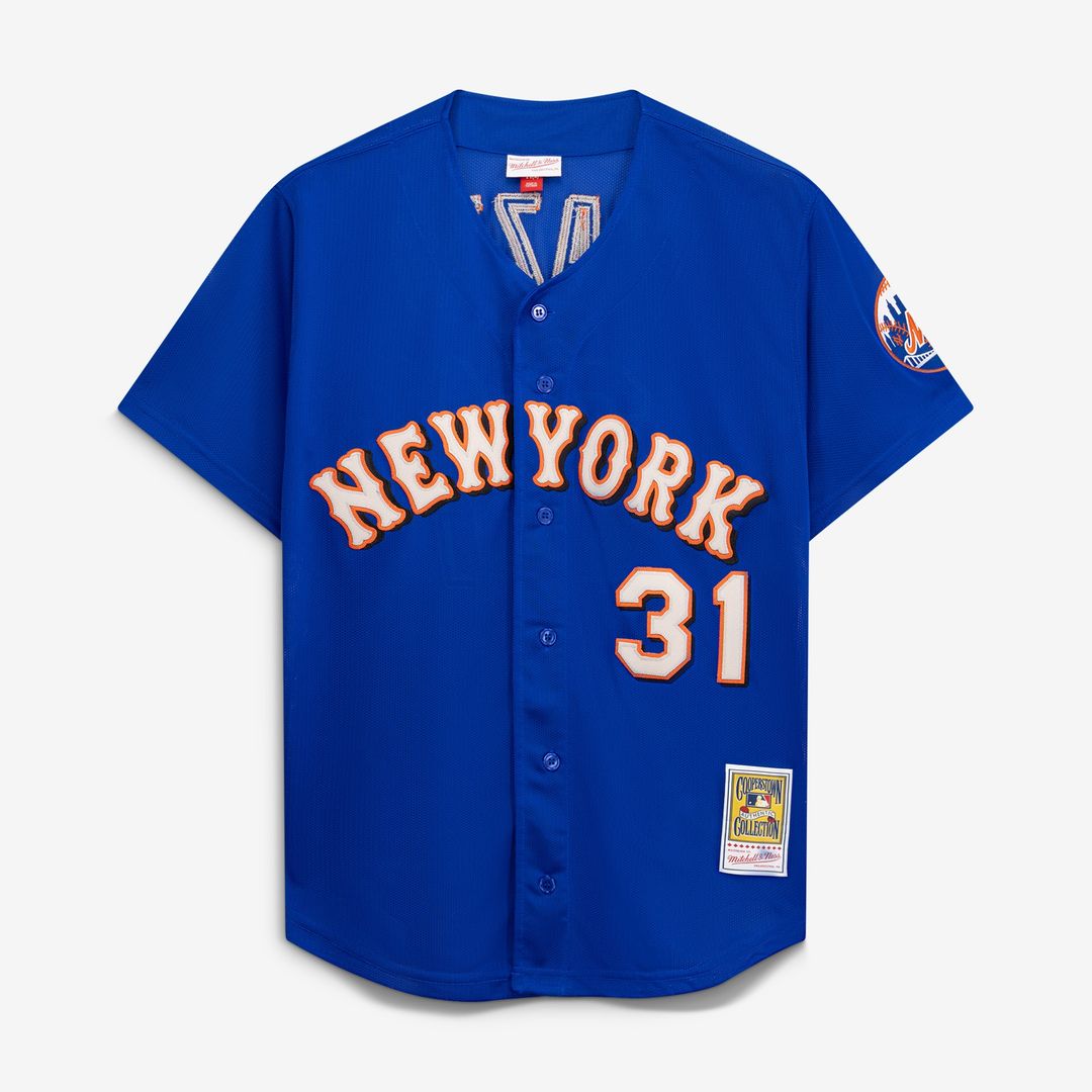 New York Mets Mike Piazza Mitchell & Ness Cooperstown Mesh Batting Practice Button - Up Jersey - Orange Team Jersey Sports Fan Apparel