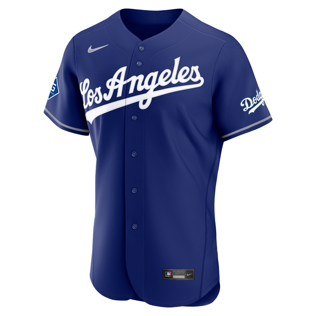 Los Angeles Dodgers Nike Alternate Authentic Jersey with Sponsor Patch - Royal Team Jersey Sports Fan Apparel
