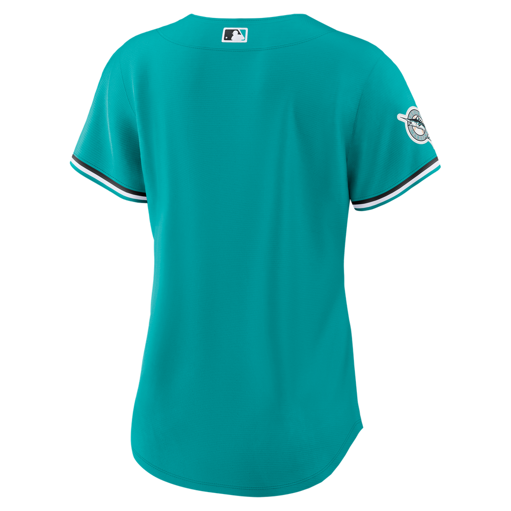 Miami Marlins Nike Women's Alternate Stadium Jersey - Teal Team Jersey Sports Fan Apparel