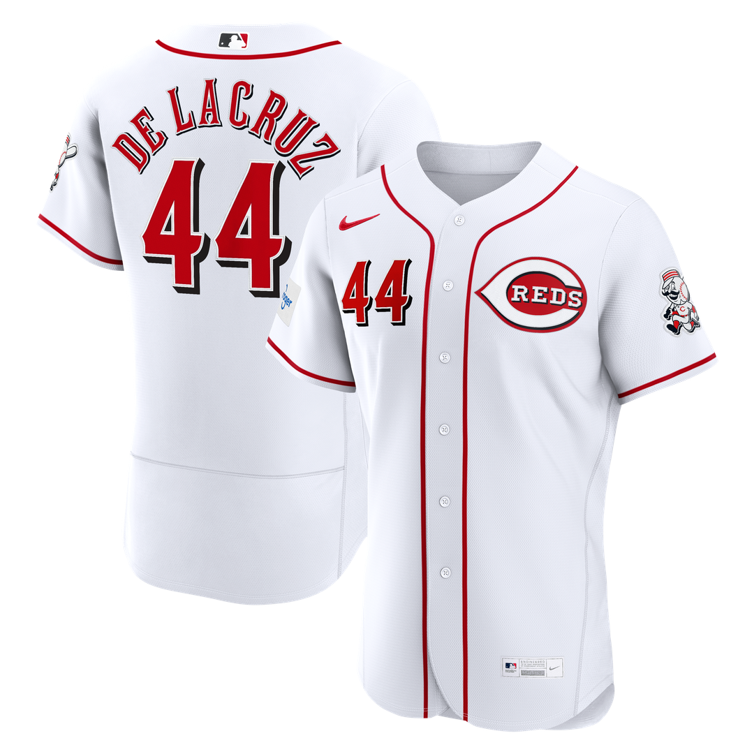 Cincinnati Reds Elly De La Cruz Nike Home Authentic Sponsor Patch Jersey - White Team Jersey Sports Fan Apparel