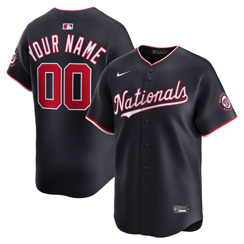 Washington Nationals Nike Alternate Limited Custom Jersey - Navy Team Jersey Sports Fan Apparel
