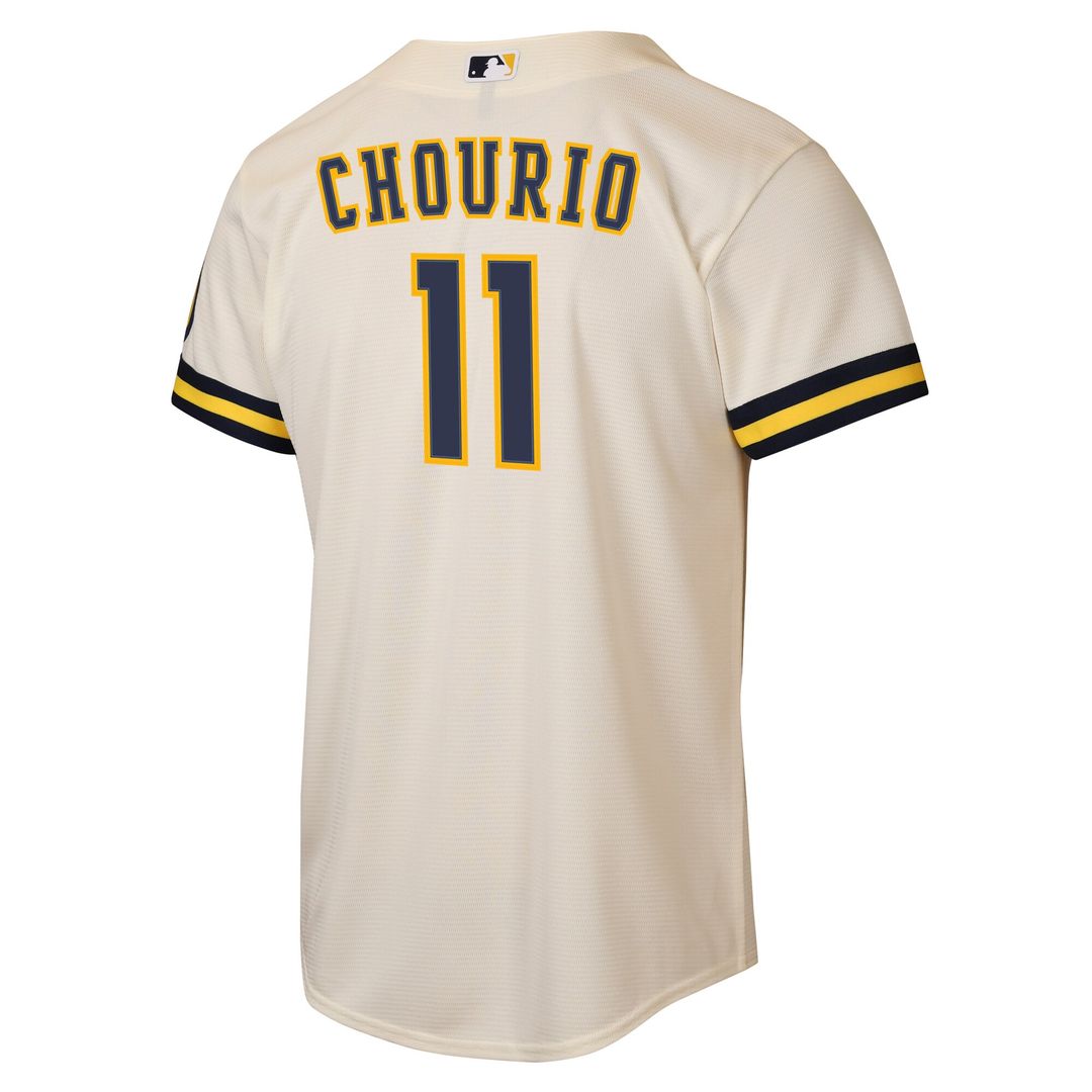 Milwaukee Brewers Jackson Chourio Nike Youth Home Stadium Jersey - Cream Team Jersey Sports Fan Apparel