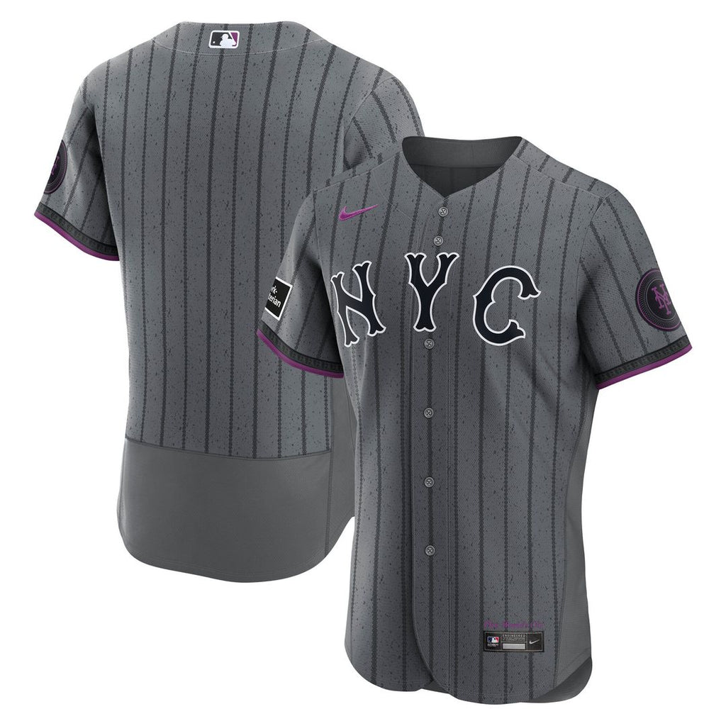 New York Mets Nike City Connect Authentic Sponsor Patch Jersey - Gray Team Jersey Sports Fan Apparel