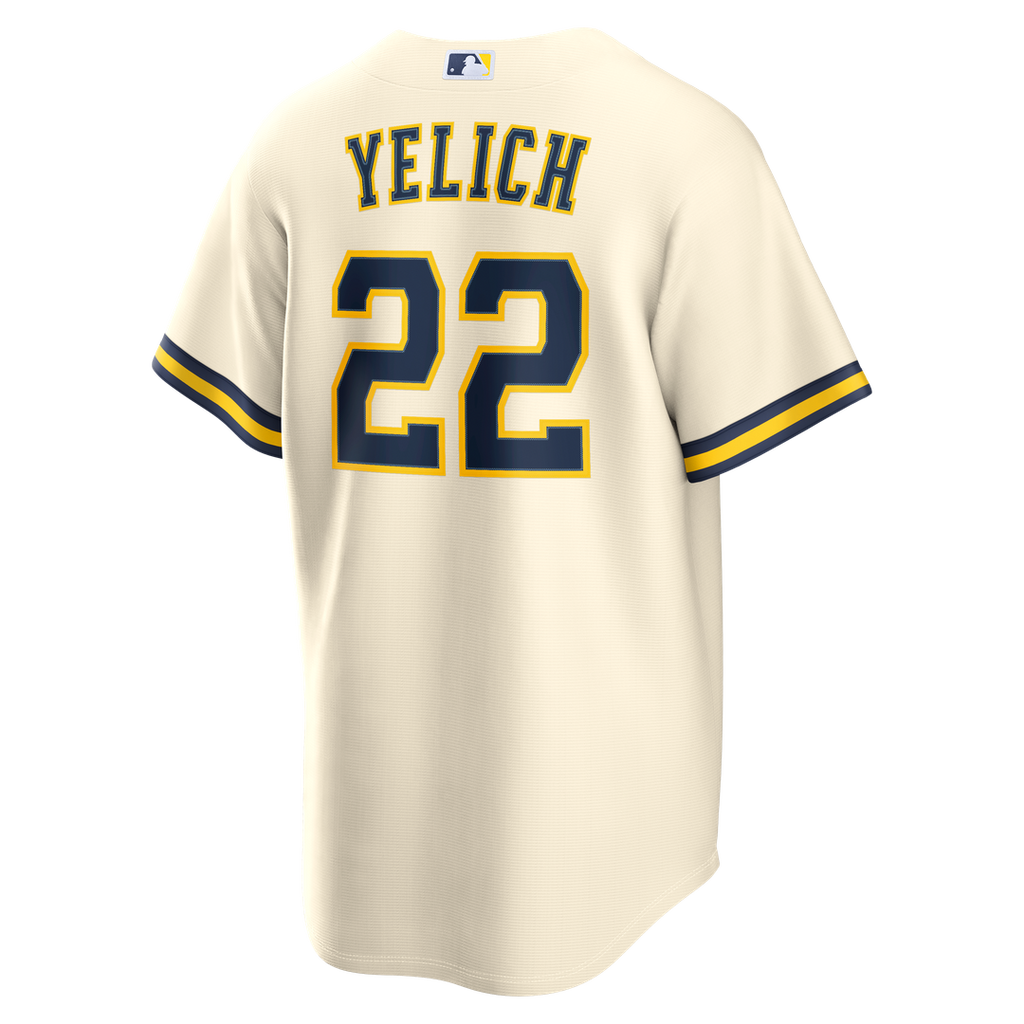 Milwaukee Brewers Christian Yelich Nike Home Replica Jersey - Cream Team Jersey Sports Fan Apparel