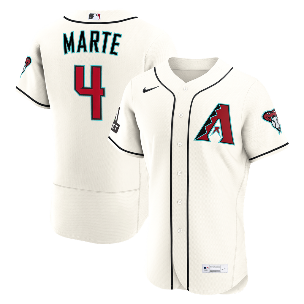Arizona Diamondbacks Ketel Marte Nike Home Authentic Sponsor Patch Jersey - Cream Team Jersey Sports Fan Apparel