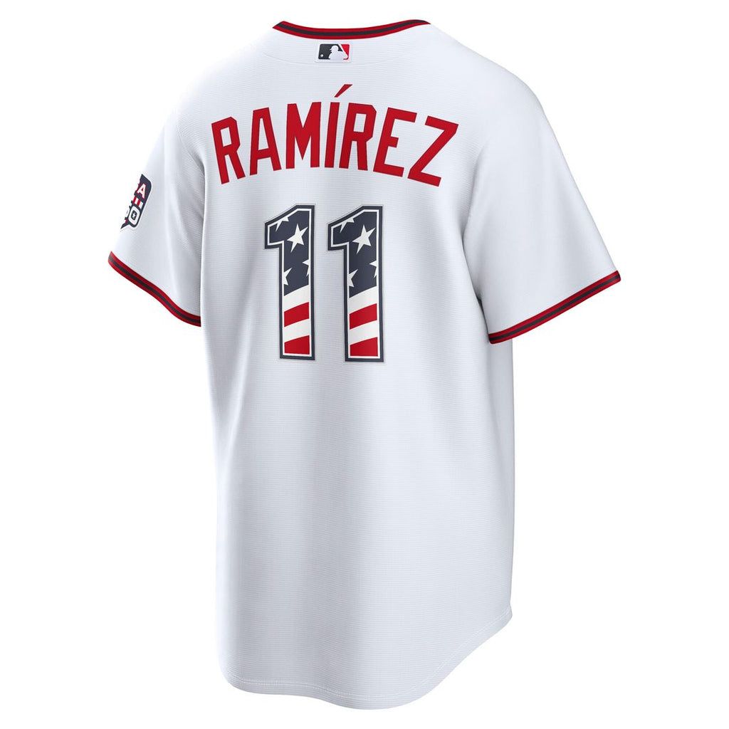 Cleveland Guardians José Ramírez Nike USA 250 Fourth of July Home Stadium Jersey - White Team Jersey Sports Fan Apparel