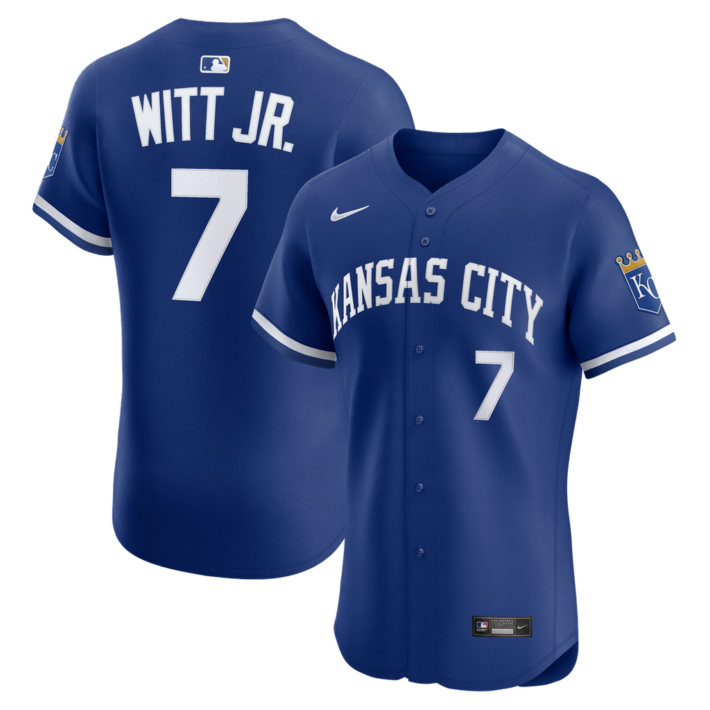 Kansas City Royals Bobby Witt Jr. Nike Alternate 2 Elite Player Jersey - Royal Team Jersey Sports Fan Apparel