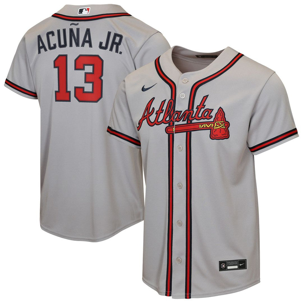 Atlanta Braves Ronald Acuña Jr. Nike Youth Road Replica Jersey - Gray Team Jersey Sports Fan Apparel