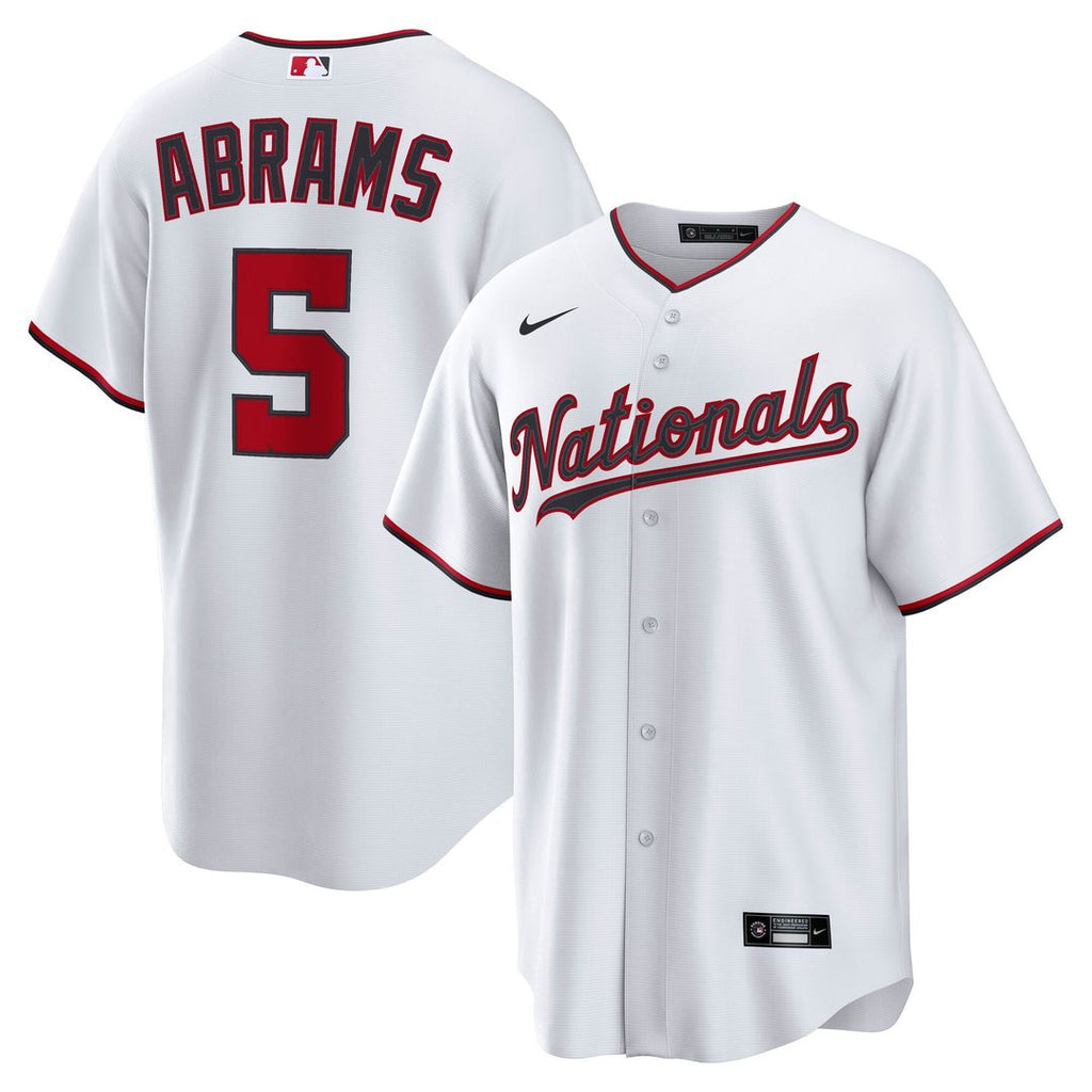 Washington Nationals CJ Abrams Nike Home Replica Jersey - White Team Jersey Sports Fan Apparel