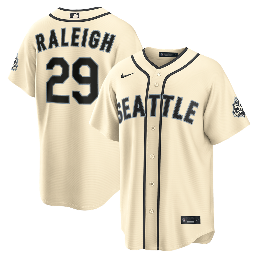 Seattle Mariners Cal Raleigh Nike Alternate Stadium Jersey - Cream Team Jersey Sports Fan Apparel