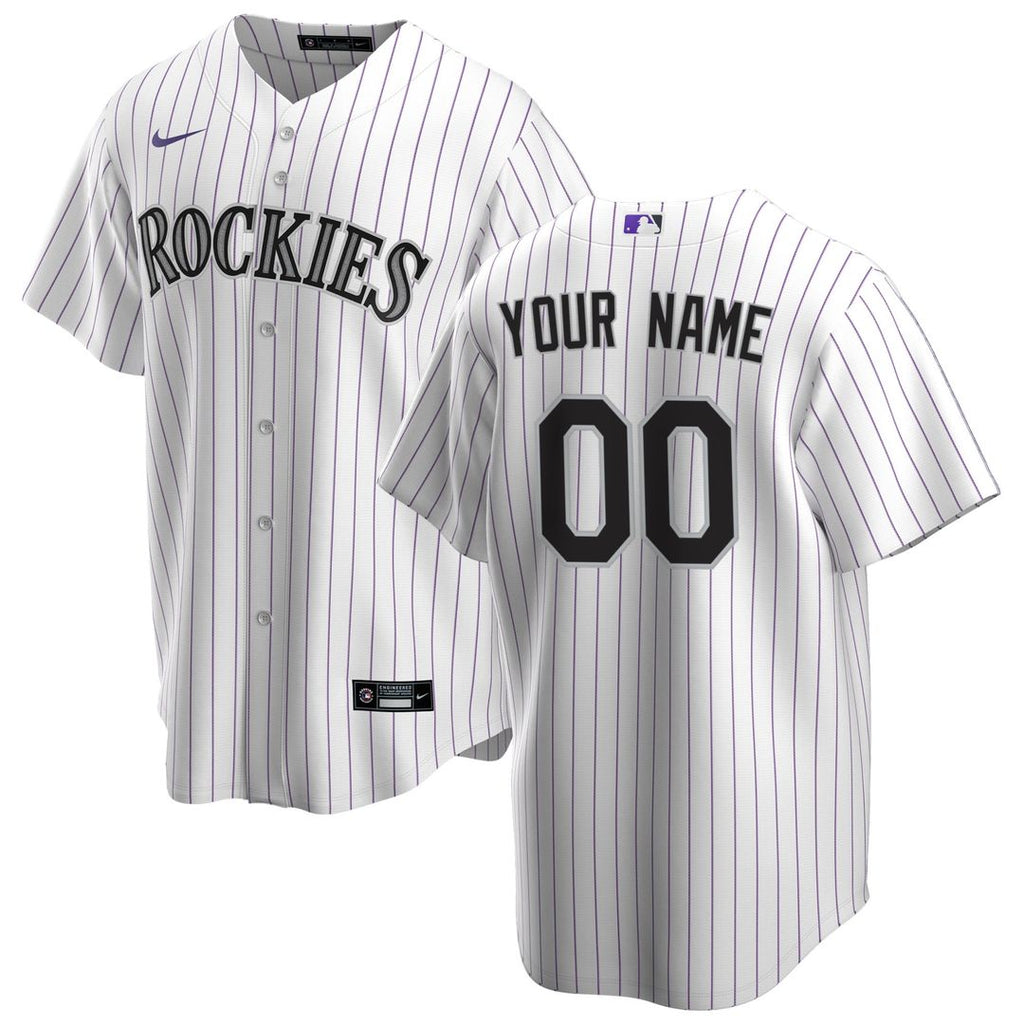 Colorado Rockies Nike Home Replica Custom Jersey - White Team Jersey Sports Fan Apparel