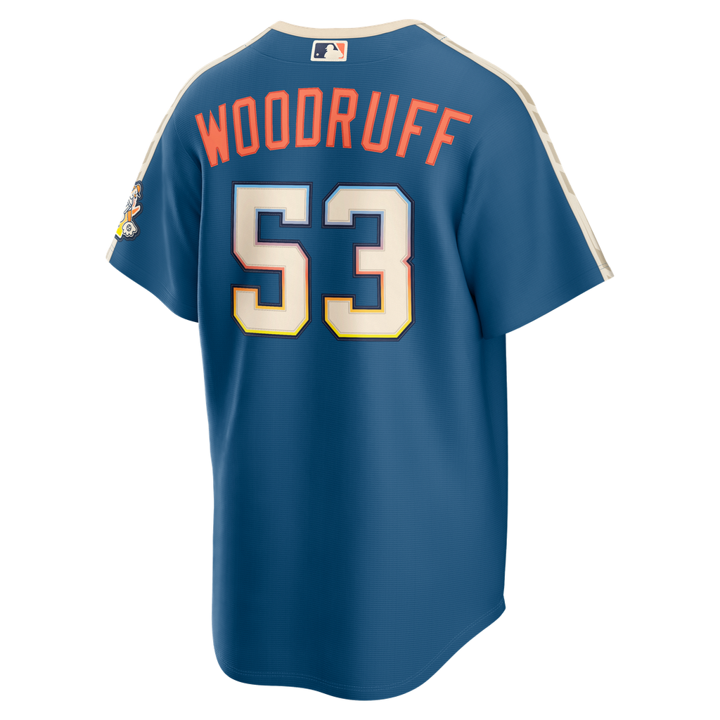 Milwaukee Brewers Brandon Woodruff Nike 2026 City Connect Stadium Jersey - Mineral Blue Team Jersey Sports Fan Apparel