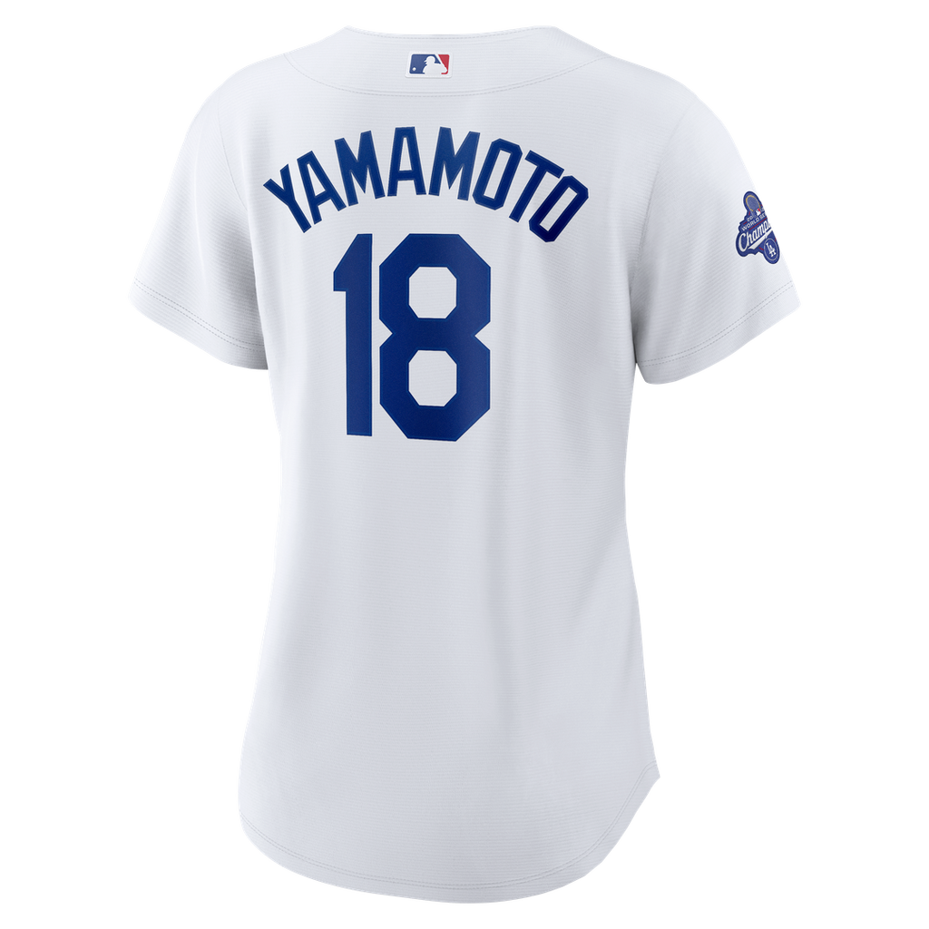 Los Angeles Dodgers Yoshinobu Yamamoto Nike Women's 2025 World Series Champions Home Replica Jersey - White Team Jersey Sports Fan Apparel