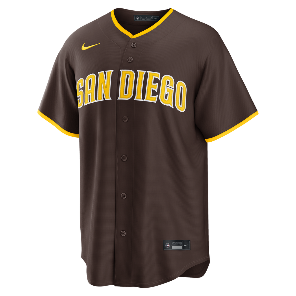 San Diego Padres Jackson Merrill Nike Road Replica Jersey - Brown Team Jersey Sports Fan Apparel