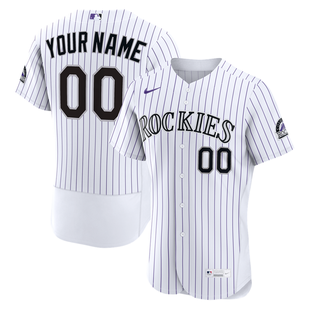 Colorado Rockies Nike Home Authentic Custom Jersey - White Team Jersey Sports Fan Apparel