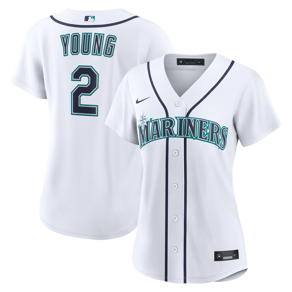 Seattle Mariners Cole Young Nike Women's Home Replica Jersey - White Team Jersey Sports Fan Apparel