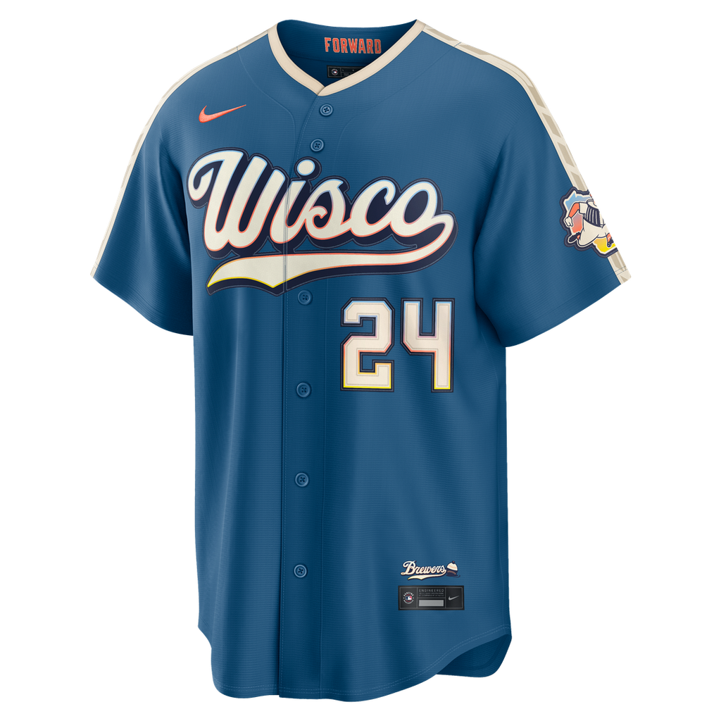 Milwaukee Brewers William Contreras Nike 2026 City Connect Stadium Jersey - Mineral Blue Team Jersey Sports Fan Apparel