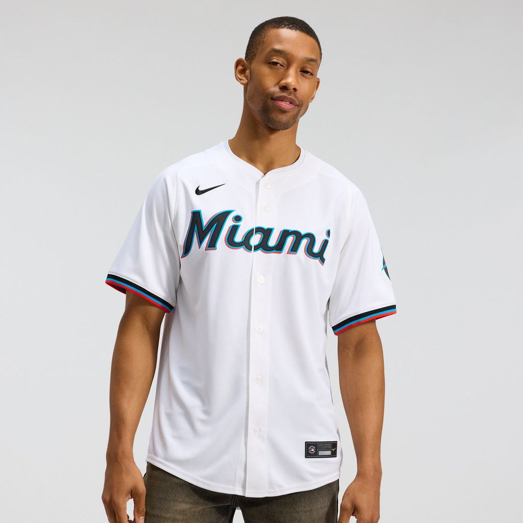 Miami Marlins Nike Home Limited Jersey - White Team Jersey Sports Fan Apparel