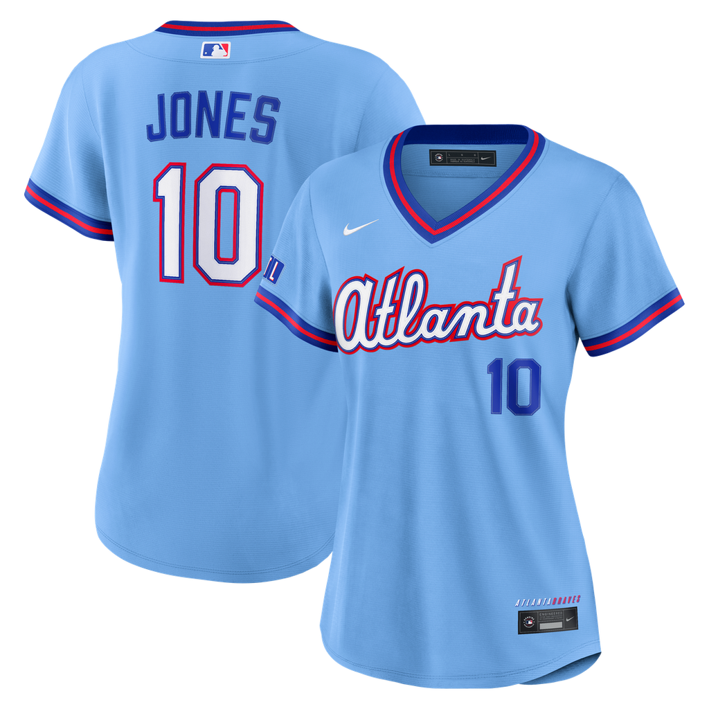 Atlanta Braves Chipper Jones Nike Women's 2026 City Connect Stadium Jersey - Powder Blue Team Jersey Sports Fan Apparel
