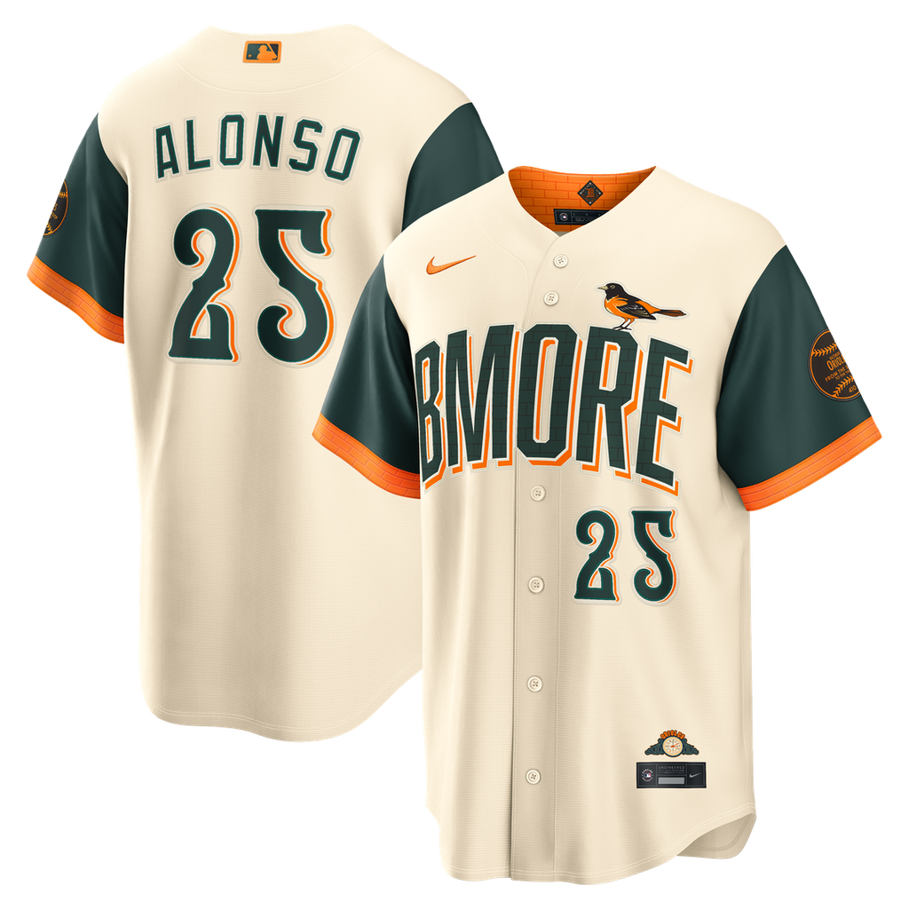 Baltimore Orioles Pete Alonso Nike 2026 City Connect Stadium Jersey - Cream Team Jersey Sports Fan Apparel