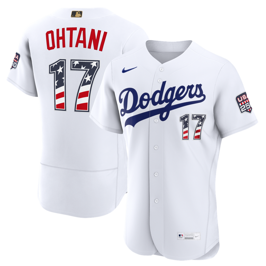 Los Angeles Dodgers Shohei Ohtani Nike USA 250 Fourth of July Home Authentic Jersey - White Team Jersey Sports Fan Apparel