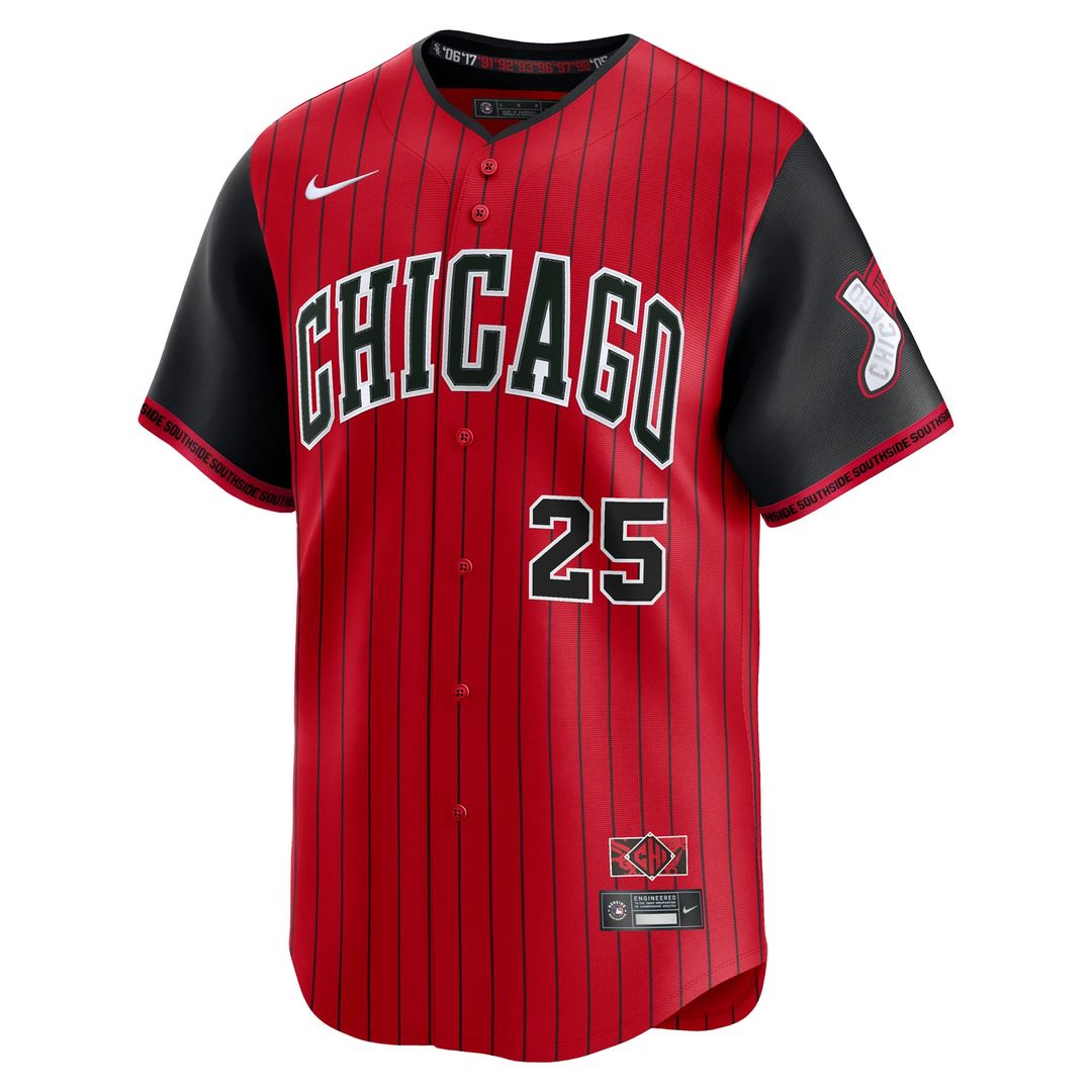 Chicago White Sox Andrew Vaughn Nike 2025 City Connect Limited Player Jersey - Red/Black Team Jersey Sports Fan Apparel