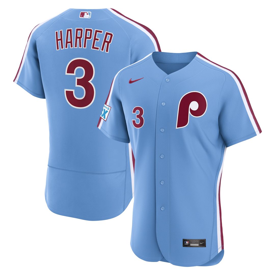 Philadelphia Phillies Bryce Harper Nike Alternate Authentic Sponsor Patch Jersey - Cream Team Jersey Sports Fan Apparel