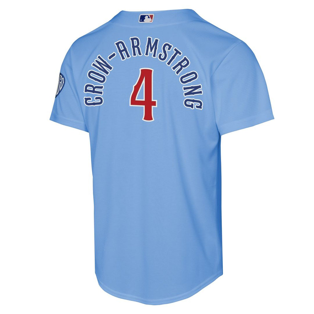 Chicago Cubs Pete Crow - Armstrong Nike Youth Alternate 2 Stadium Jersey - Light Blue Team Jersey Sports Fan Apparel
