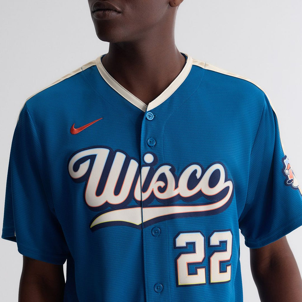 Milwaukee Brewers Christian Yelich Nike 2026 City Connect Stadium Jersey - Mineral Blue Team Jersey Sports Fan Apparel