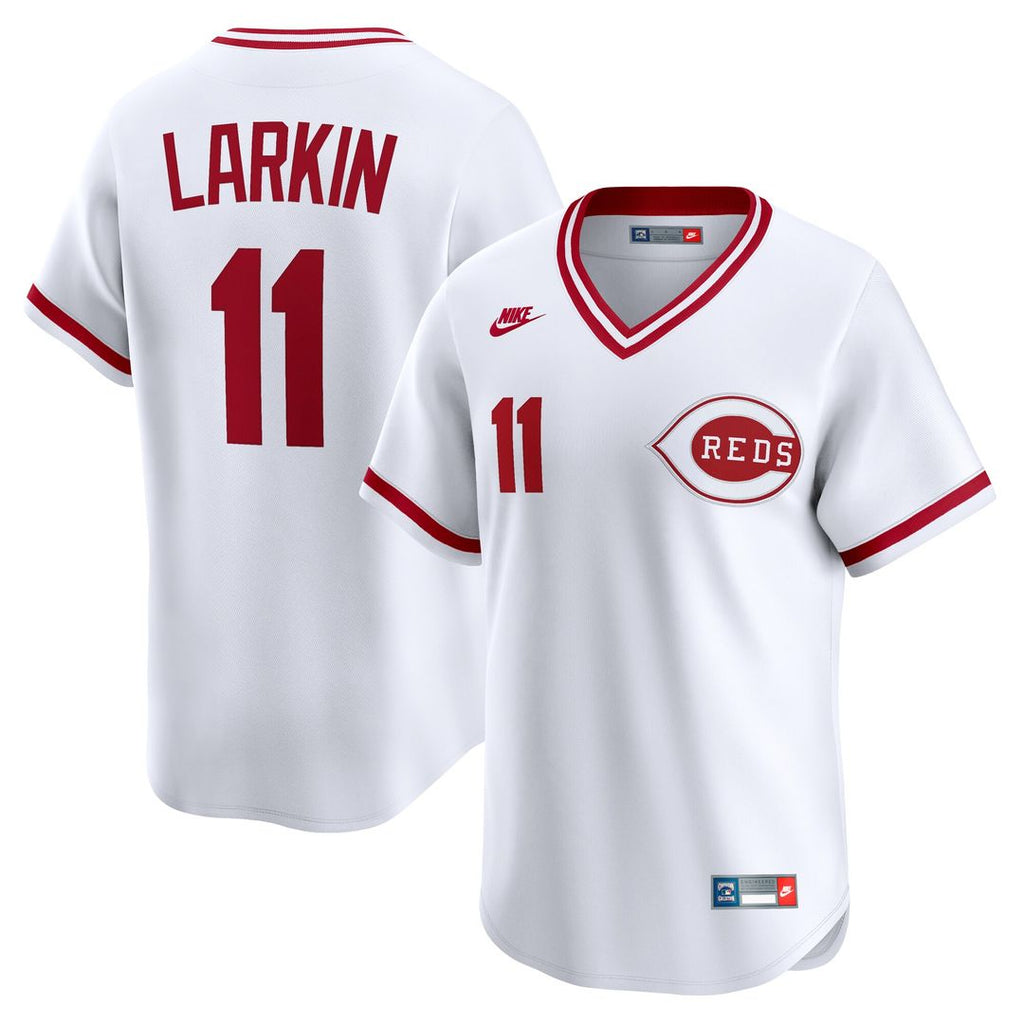 Cincinnati Reds Barry Larkin Nike Throwback Cooperstown Limited Jersey - White Team Jersey Sports Fan Apparel