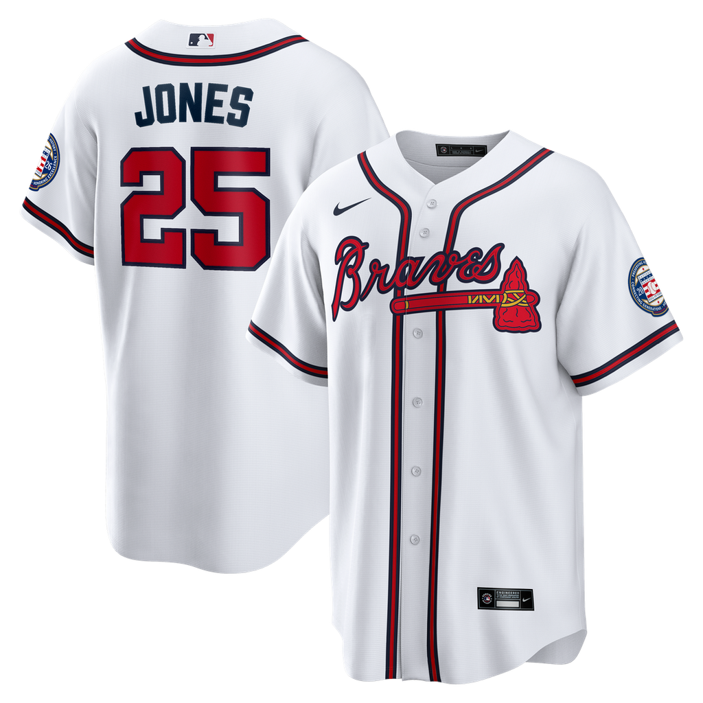 Atlanta Braves Andruw Jones Nike Home Replica 2026 Hall of Fame Patch Jersey - White Team Jersey Sports Fan Apparel