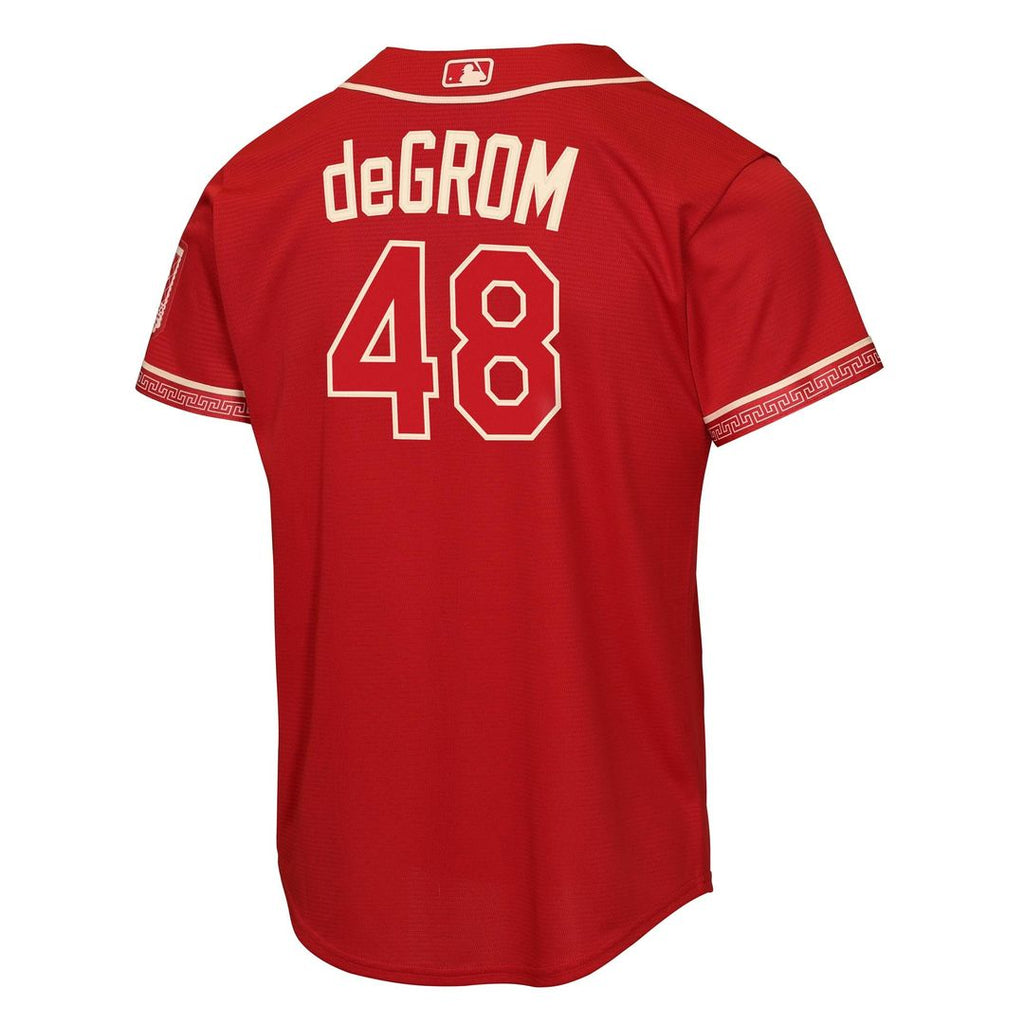 Texas Rangers Jacob deGrom Nike Youth 2026 City Connect Stadium Jersey - Red Team Jersey Sports Fan Apparel