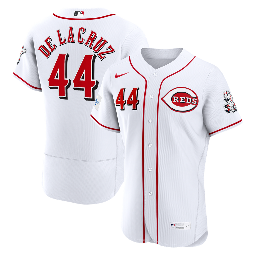 Cincinnati Reds Elly De La Cruz Nike Home Authentic Sponsor Patch Jersey - White Team Jersey Sports Fan Apparel