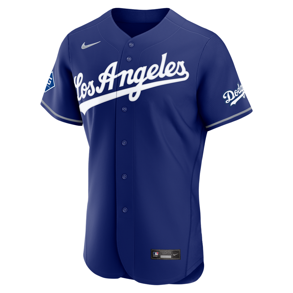 Los Angeles Dodgers Nike Home Sponsor Patch Authentic Jersey - White Team Jersey Sports Fan Apparel